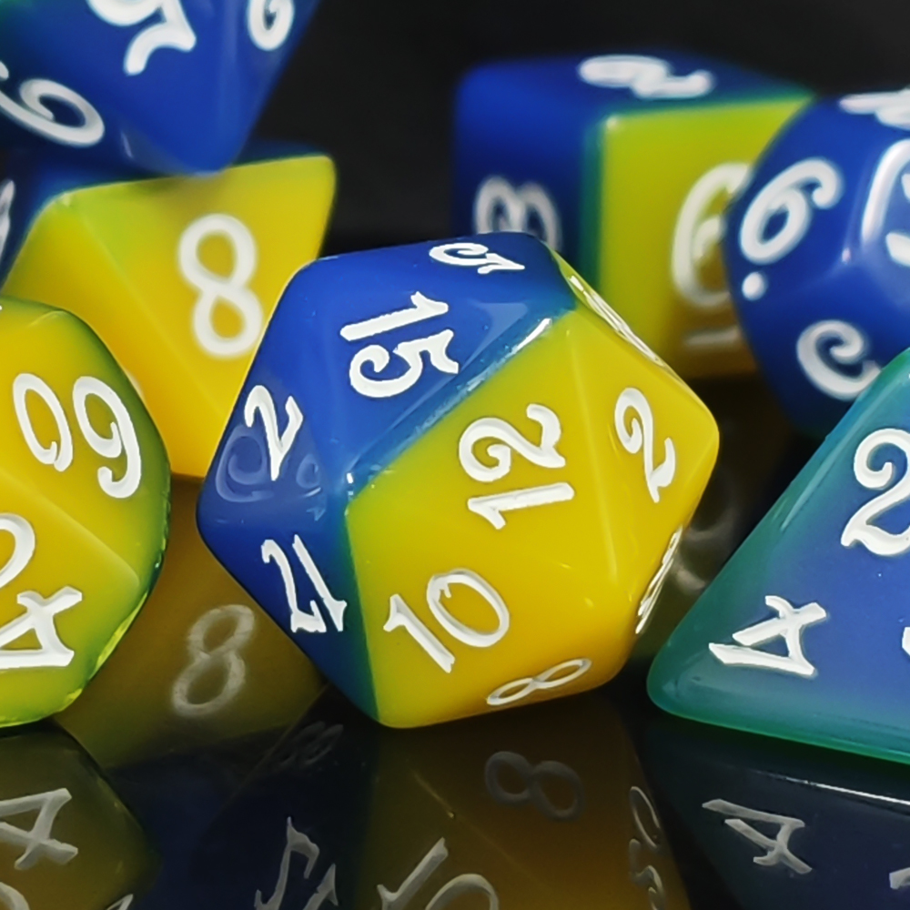 Board Game Arena - Blue & Yellow Dual Color Polyhedral