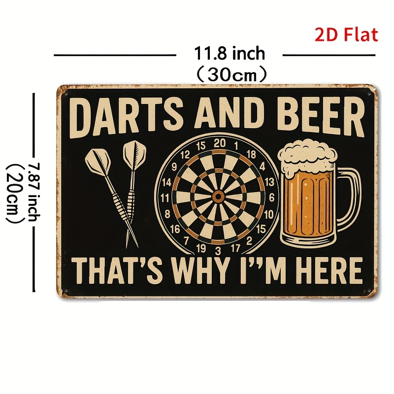 Tin Sign - Darts Board Beer Mu - Board Game Quote のレビューと価格