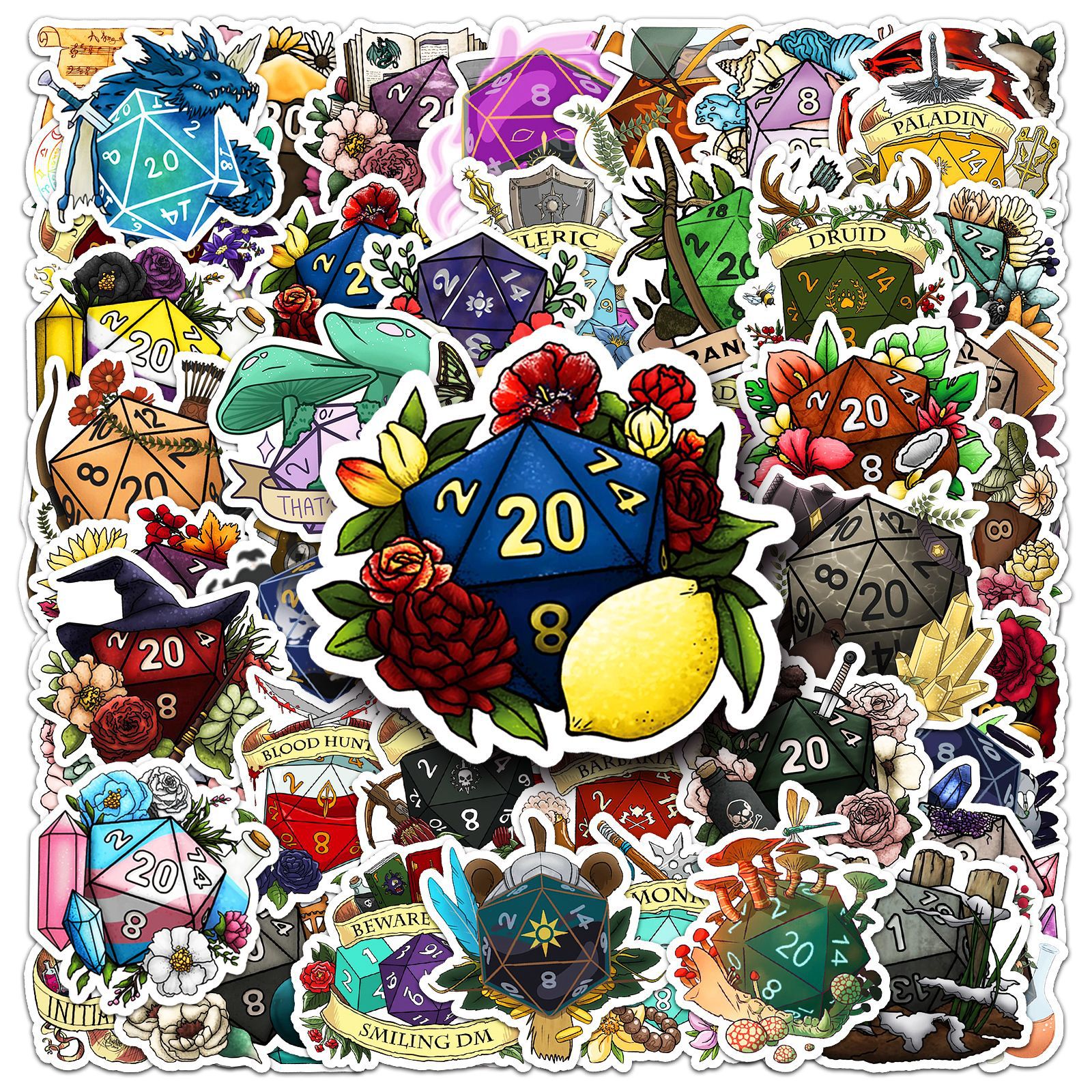 50PCS Polyhedral Dice Stickers - Board Game Quote のレビューと価格