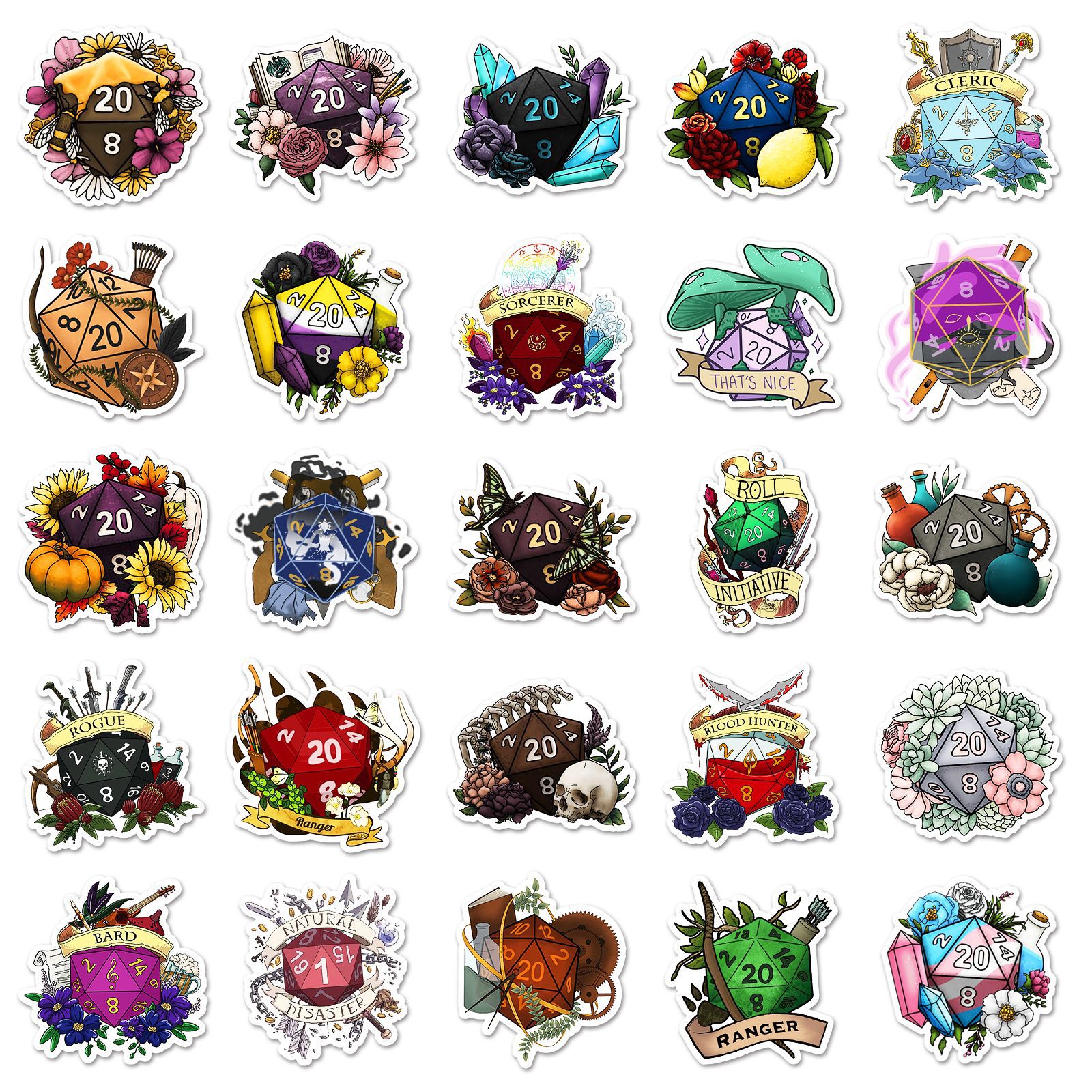 50PCS Polyhedral Dice Stickers - Board Game Quote のレビューと価格